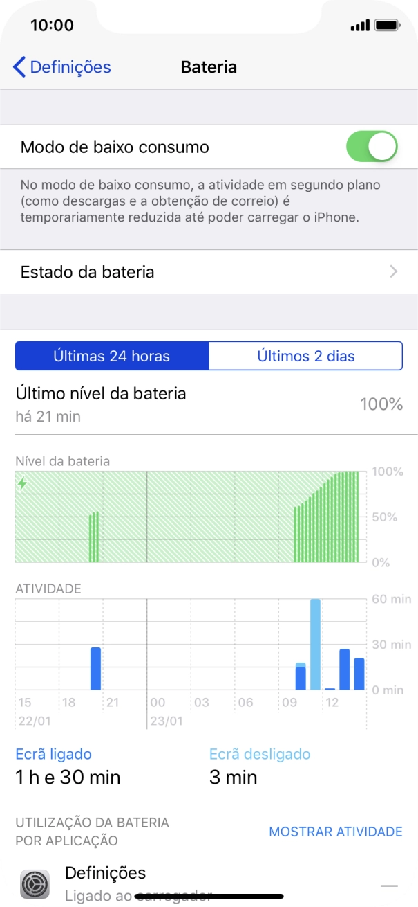 Para voltar ao ecrã inicial, deslize o dedo de baixo para cima a partir da base do ecrã.
