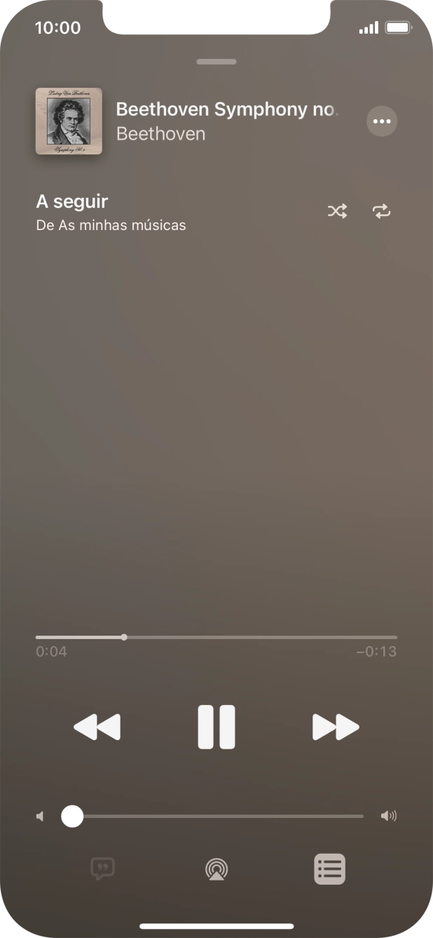 Prima o ícone de reprodução aleatória para ativar ou desativar a função.