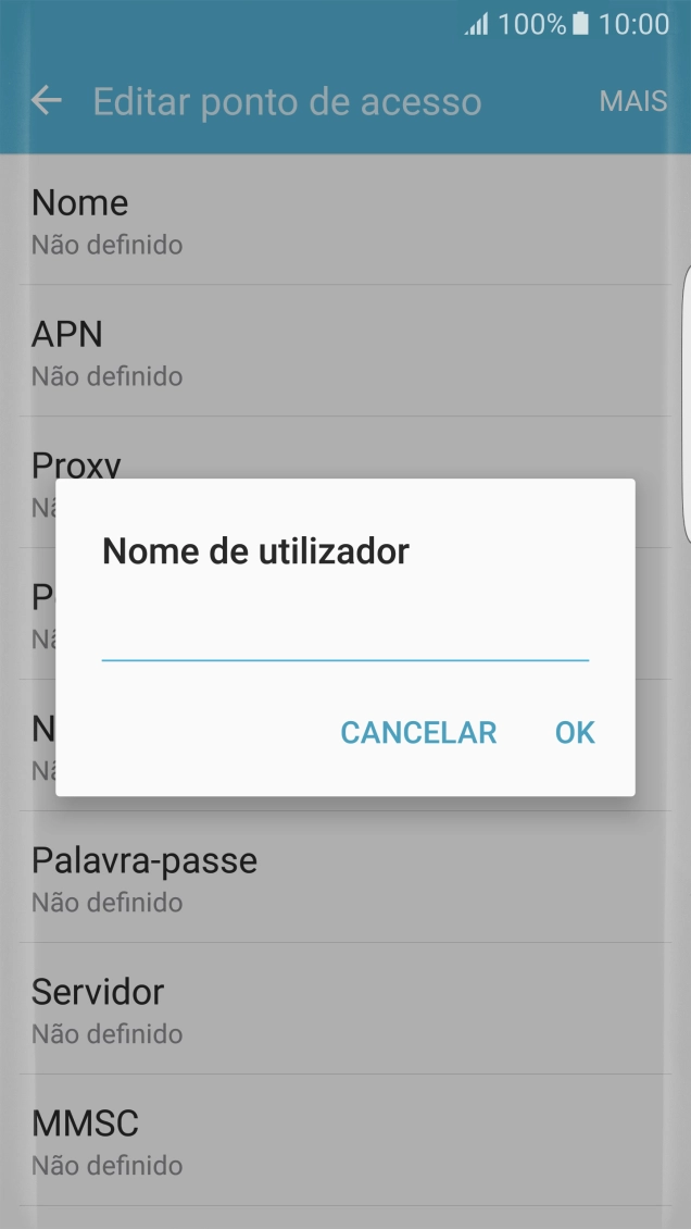 Introduza vodafone e prima OK.
