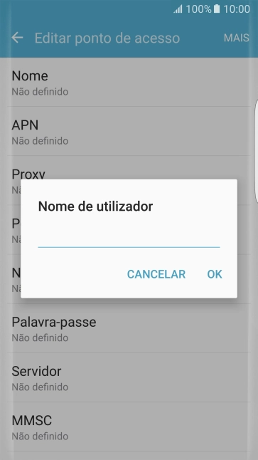 Introduza vodafone e prima OK.