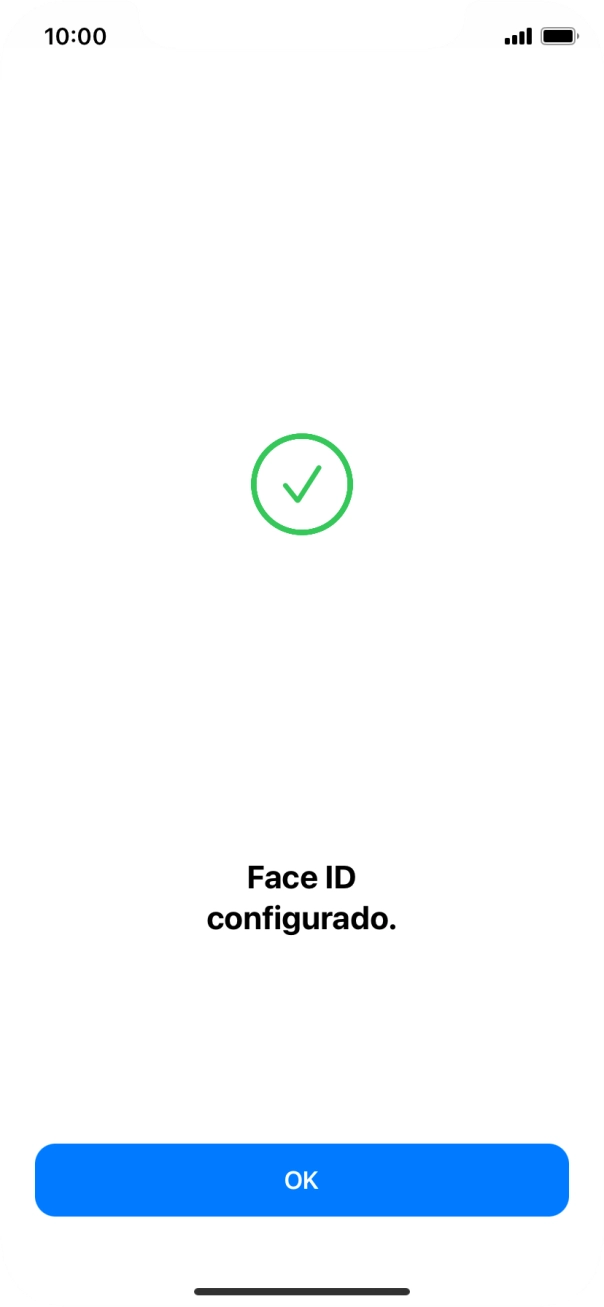 Prima OK. Se ainda não tiver escolhido um código de bloqueio do telefone, introduza um código à escolha duas vezes de seguida.