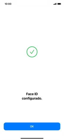 Prima OK. Se ainda não tiver escolhido um código de bloqueio do telefone, introduza um código à escolha duas vezes de seguida.