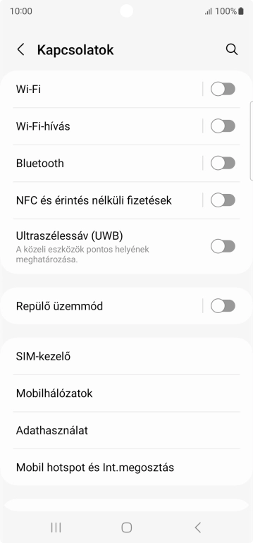 Válaszd a Mobilhálózatok lehetőséget.