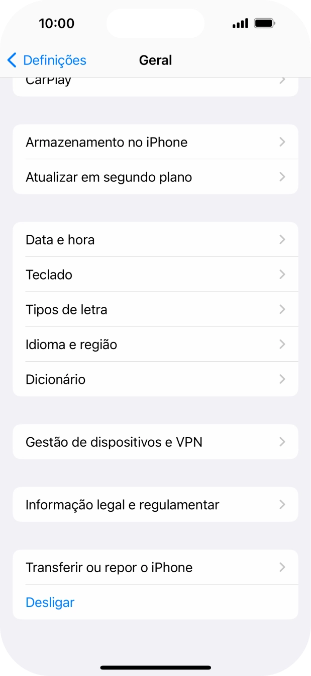Prima Transferir ou repor o iPhone.