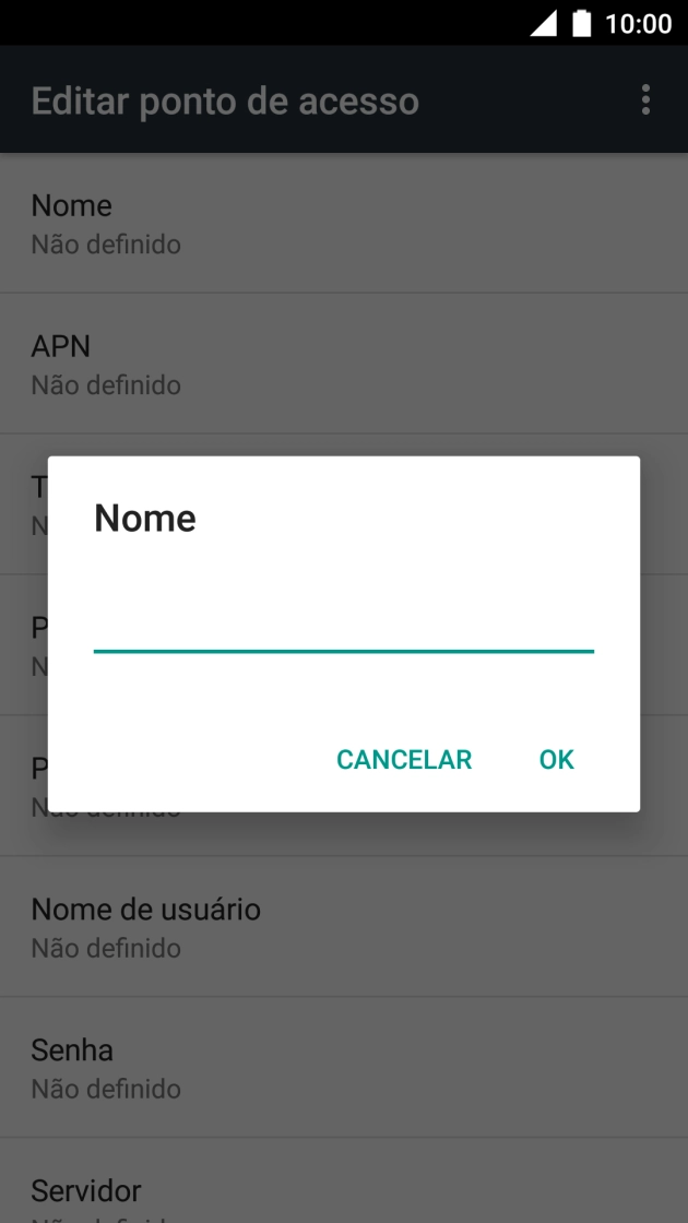 Introduza Vodafone Internet e prima OK.