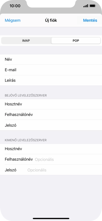 Kattints a Felhasználónév mezőre, és írd be az e-mail-fiókodhoz tartozó felhasználónevet.