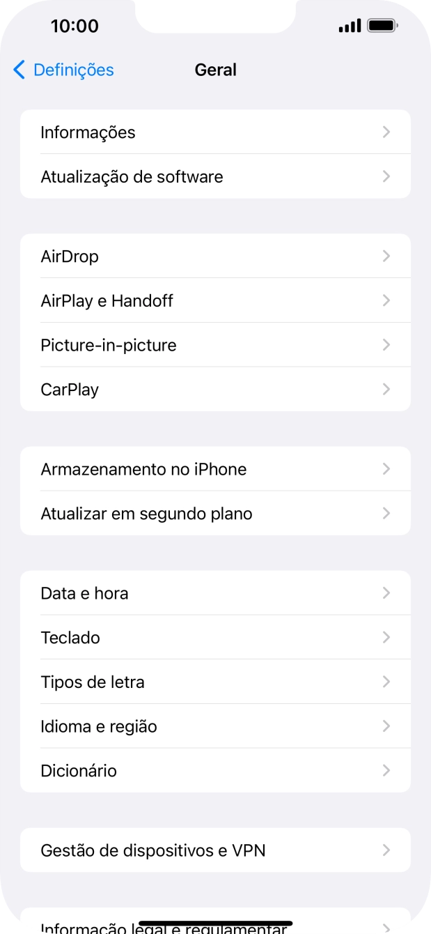 Prima Atualização de software. Se existir uma nova versão de software disponível, será agora indicado no ecrã. Siga as indicações no ecrã para atualizar o software do telefone.