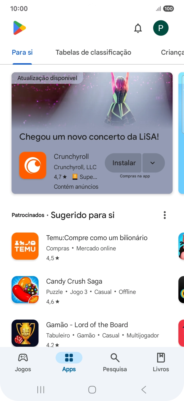 Prima o ícone de perfil.