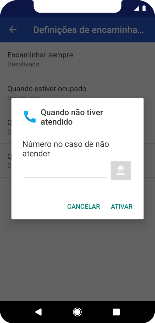 Introduza 123 e prima ATIVAR.