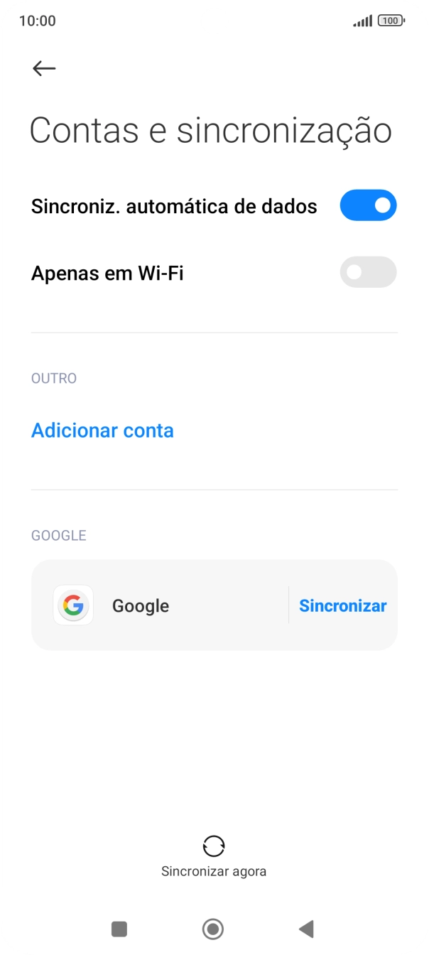 Prima Adicionar conta.