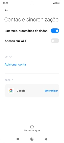 Prima Adicionar conta.