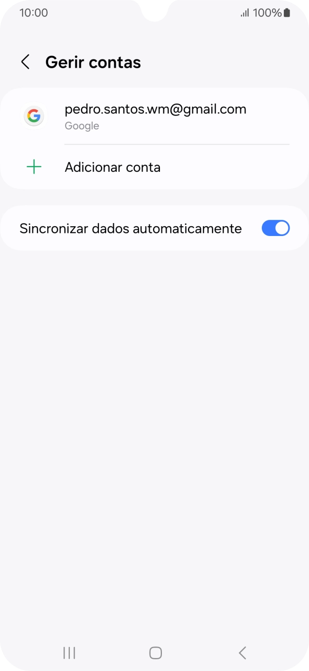 Prima Adicionar conta.