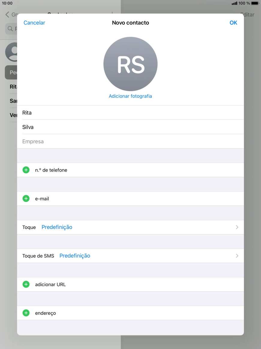 Prima n.º de telefone.