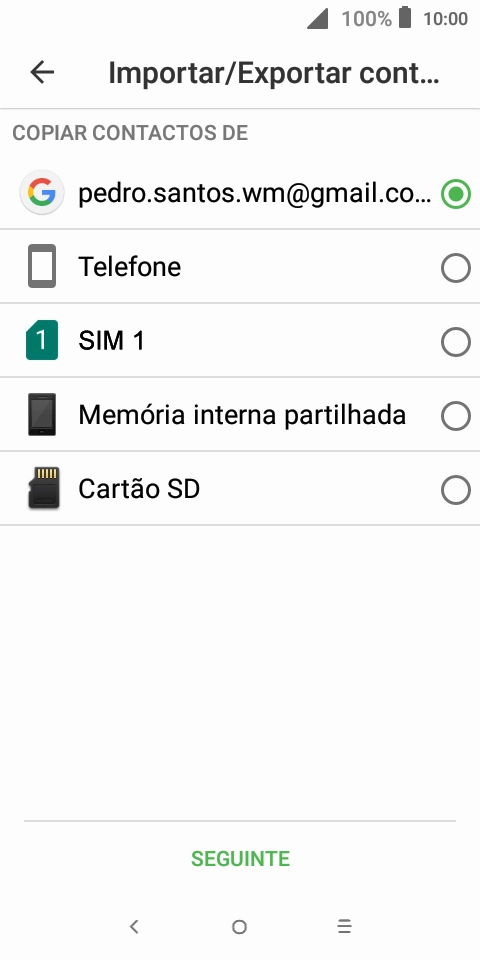 Prima o campo junto ao nome do cartão SIM.