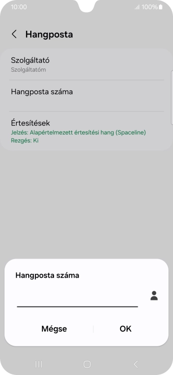 Írd be azt, hogy +36709090999, és válaszd az OK lehetőséget.