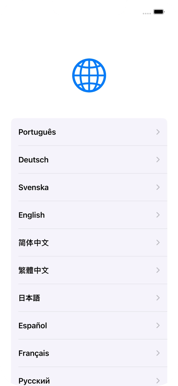 Prima o idioma pretendido.