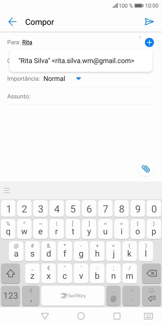 Prima o contacto pretendido.