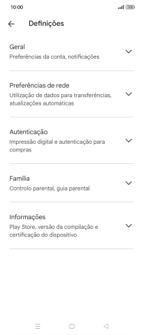 Prima Preferências de rede.