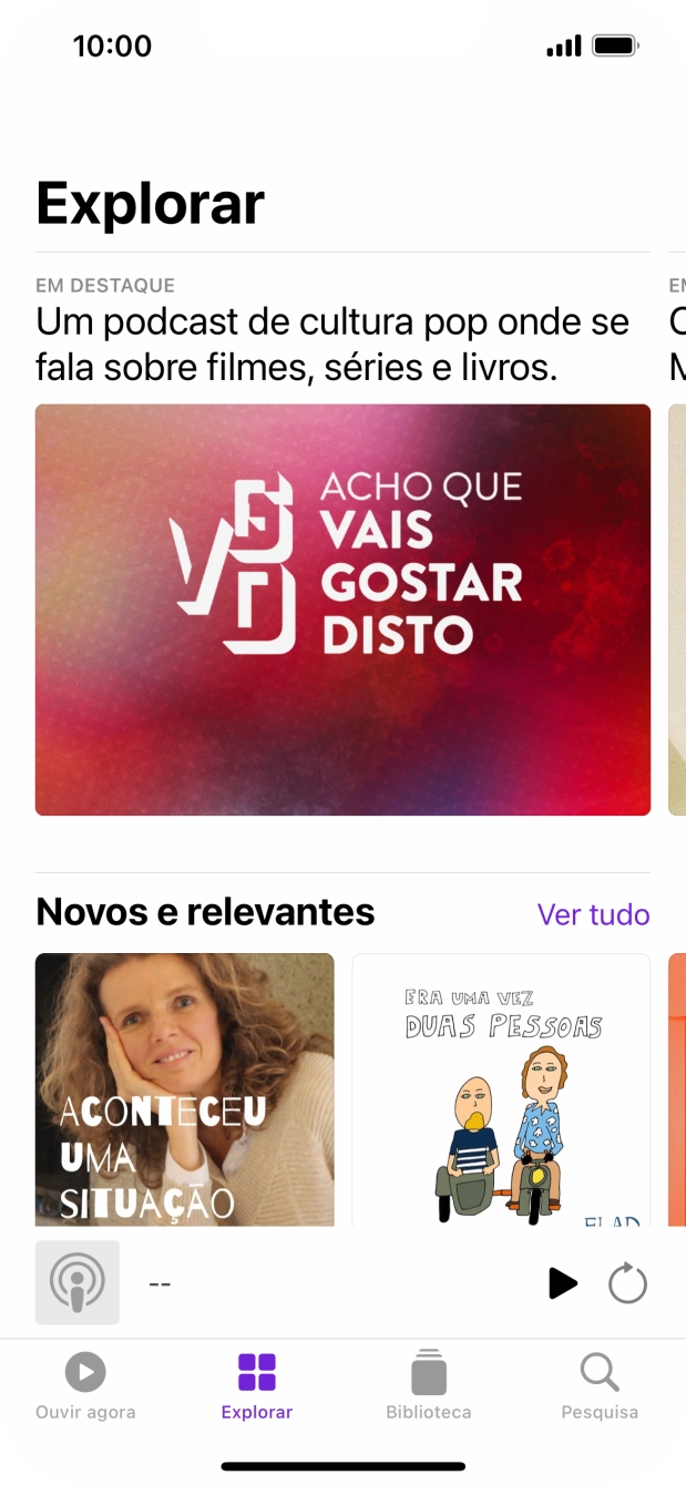 Para voltar ao ecrã inicial, deslize o dedo de baixo para cima a partir da base do ecrã.