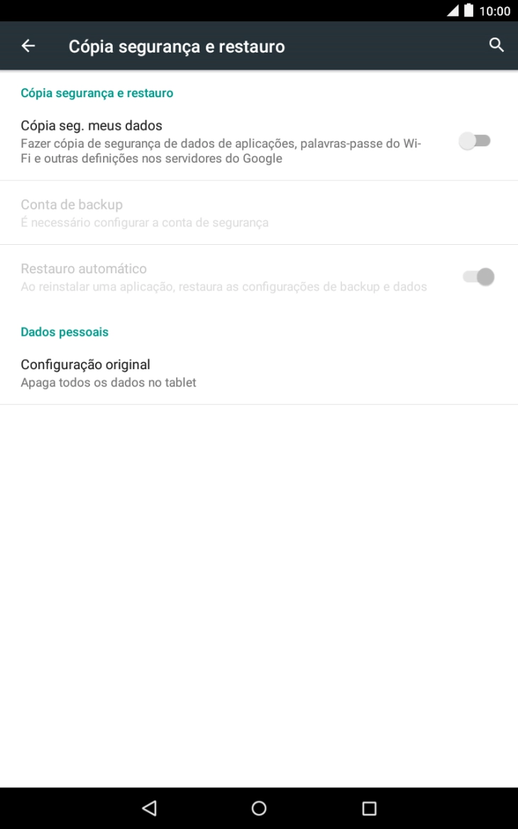 Prima Configuração original.