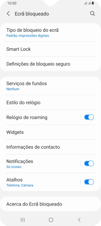 Prima Tipo de bloqueio do ecrã e introduza o código adicional de bloqueio do telefone que criou anteriormente.