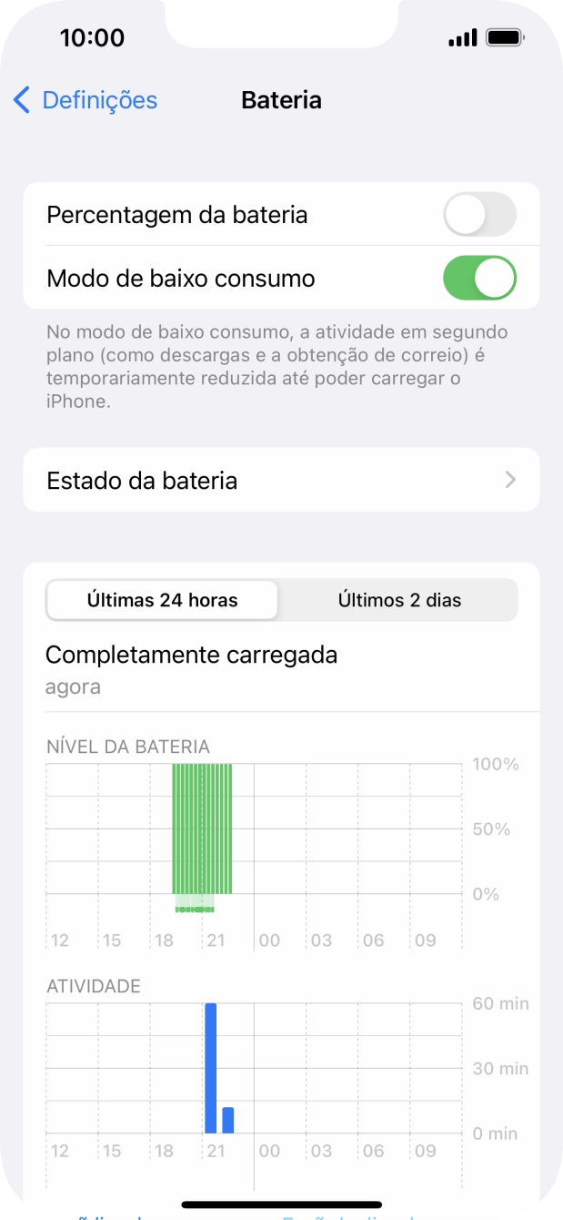 Para voltar ao ecrã inicial, deslize o dedo de baixo para cima a partir da base do ecrã.