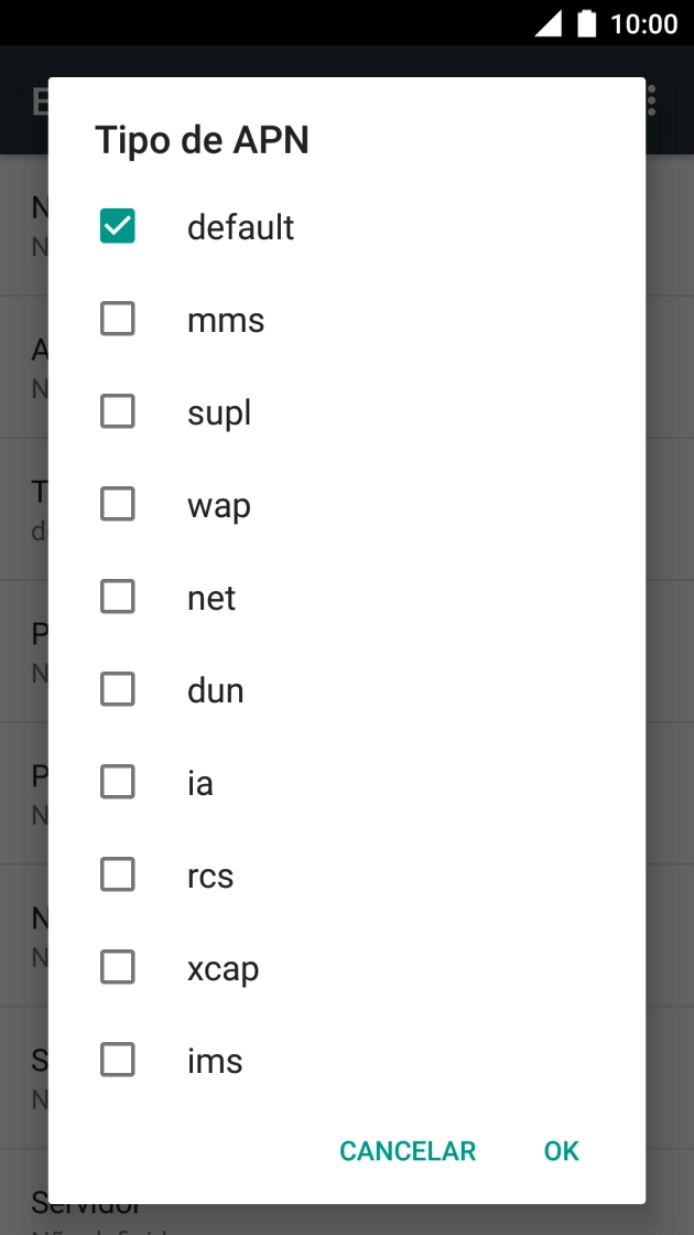 Prima default para ativar a função.