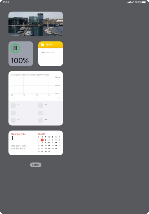 Prima o widget pretendido para abrir a app.