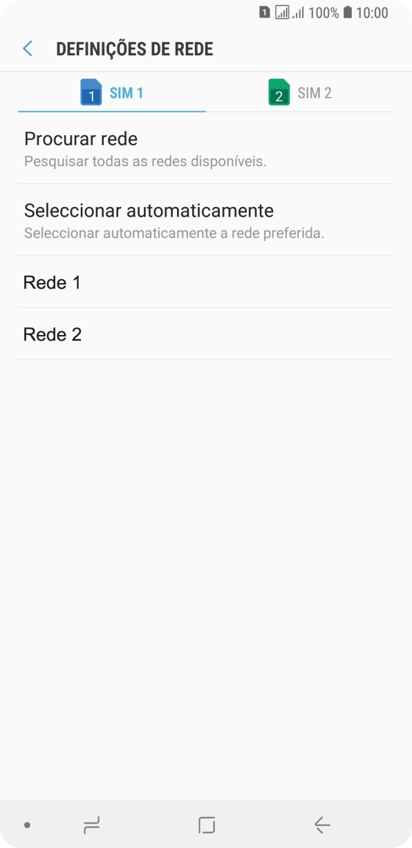 Prima a rede pretendida.