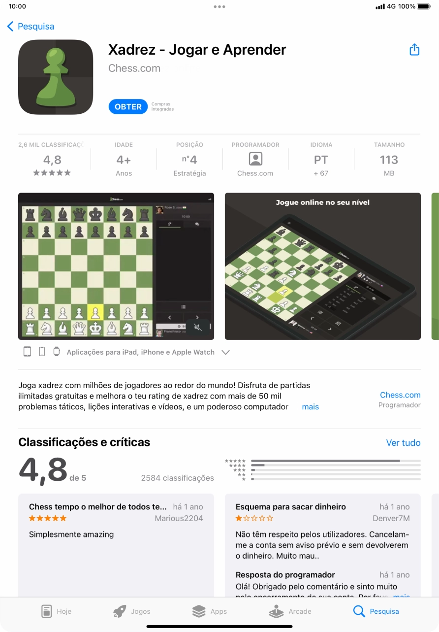 Prima OBTER e siga as indicações no ecrã para instalar a app.