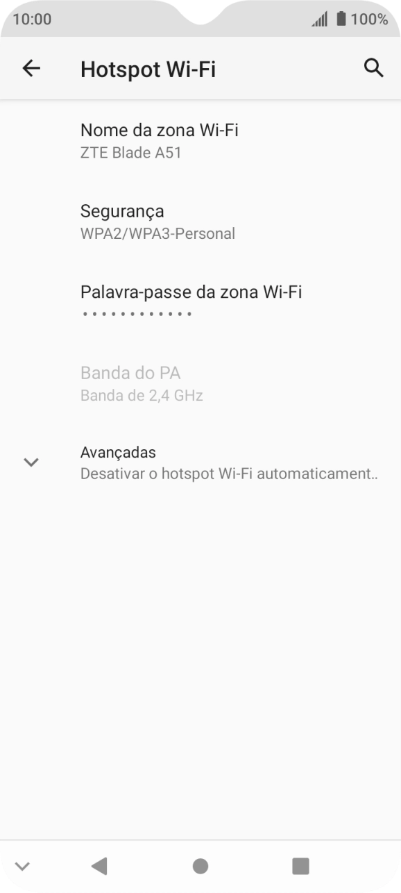 Prima Nome da zona Wi-Fi.