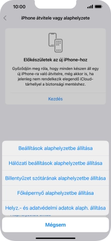 Válaszd a Beállítások alaphelyzetbe állítása lehetőséget.