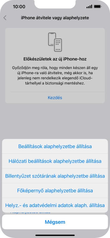 Válaszd a Beállítások alaphelyzetbe állítása lehetőséget.