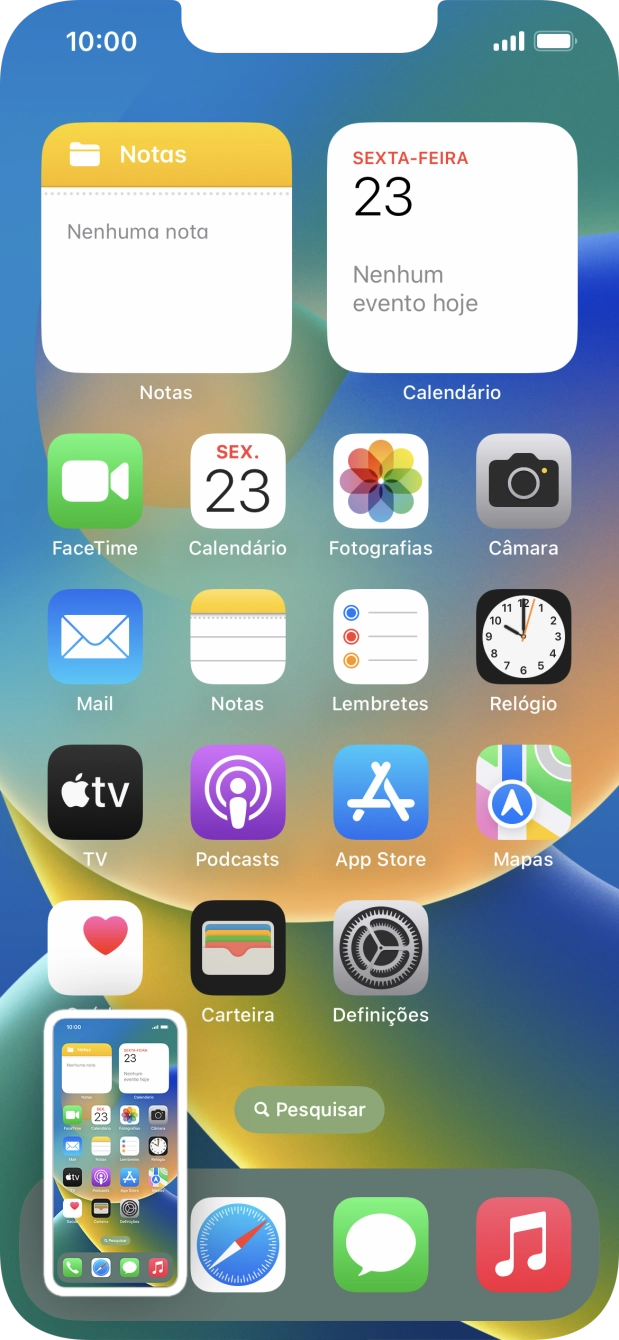 Para modificar a captura de ecrã prima a captura de ecrã e siga as indicações no ecrã para efetuar as modificações pretendidas.