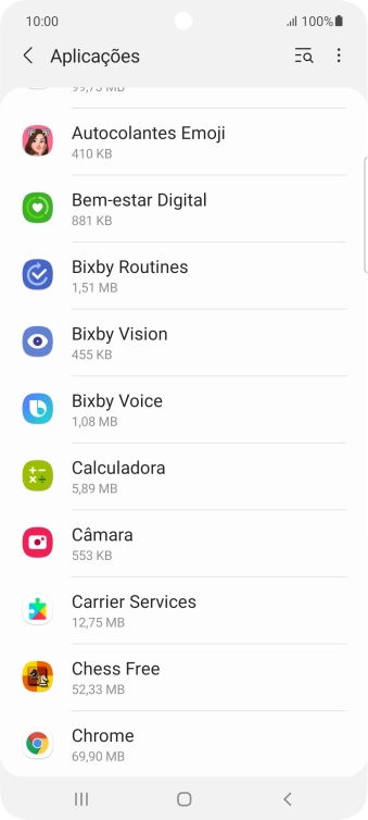 Prima a app pretendida.