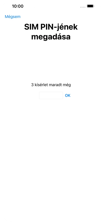 Amennyiben a SIM-kártyád zárolva van, írd be a PIN-kódodat, és válaszd az OK lehetőséget.