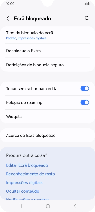 Prima Tipo de bloqueio do ecrã e introduza o código adicional de bloqueio do telefone que criou anteriormente.