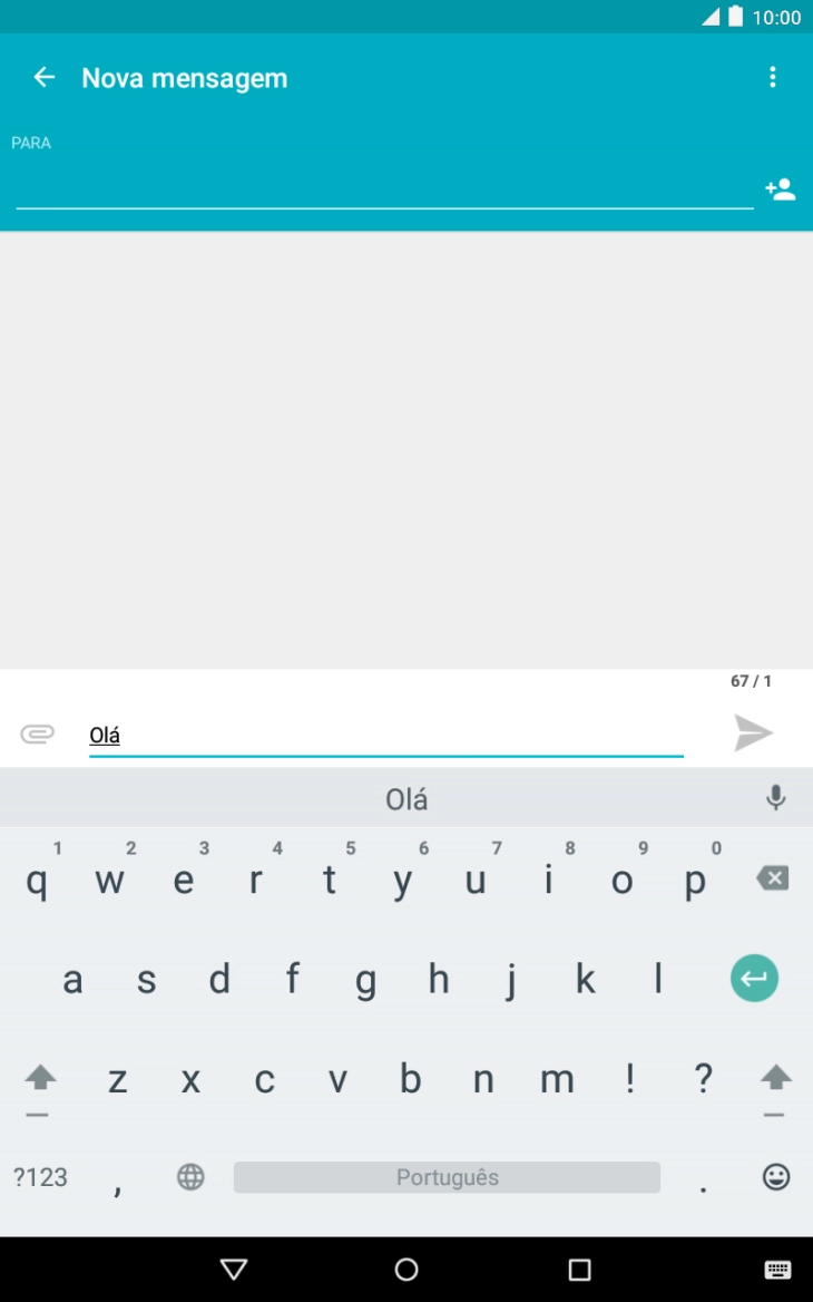 As palavras sugeridas são mostradas no ecrã enquanto escreve. Prima a palavra pretendida para a introduzir.