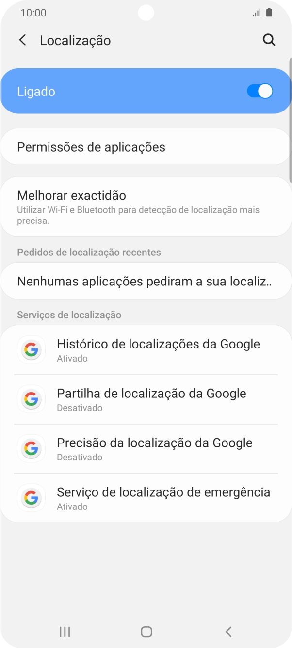 Prima Permissões de aplicações.