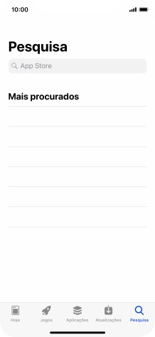 Prima o campo de pesquisa e introduza o nome ou categoria da app pretendida.