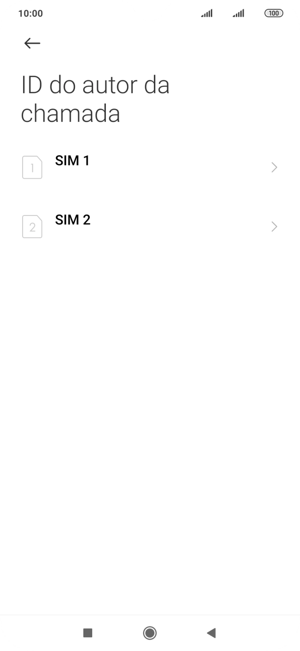 Prima o cartão SIM pretendido.