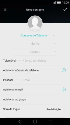 Prima a lista suspensa da lista de contactos.