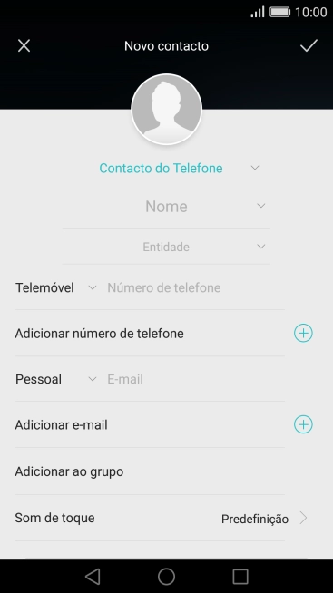 Prima a lista suspensa da lista de contactos.