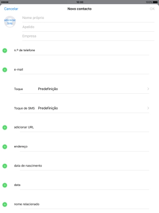 Prima Nome próprio e introduza o nome próprio.