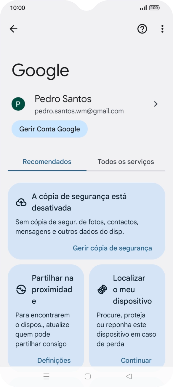 Prima Localizar o meu dispositivo.