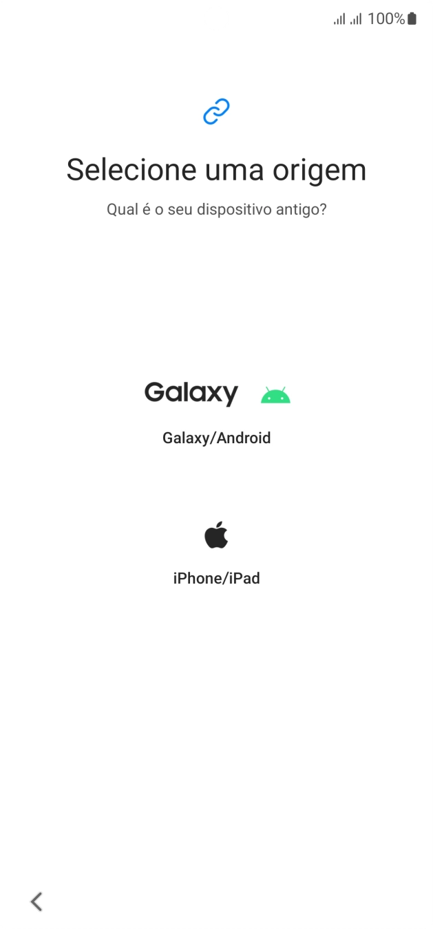 Prima a definição pretendida e siga as indicações no ecrã para transferir conteúdo de outro telefone.