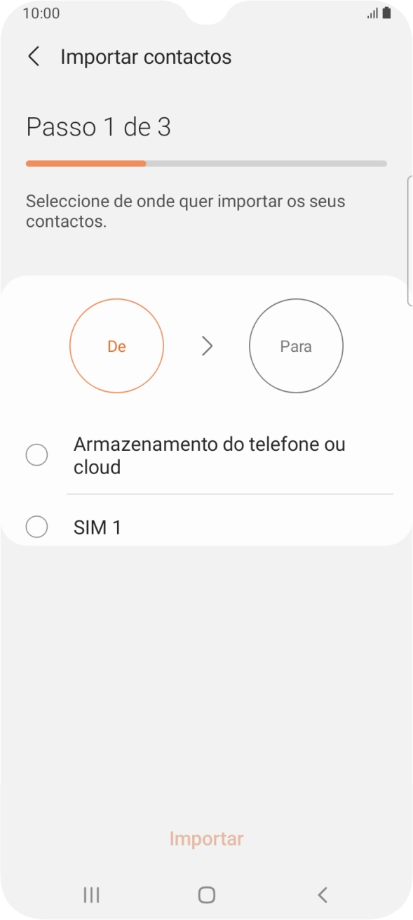 Prima o nome do cartão SIM.