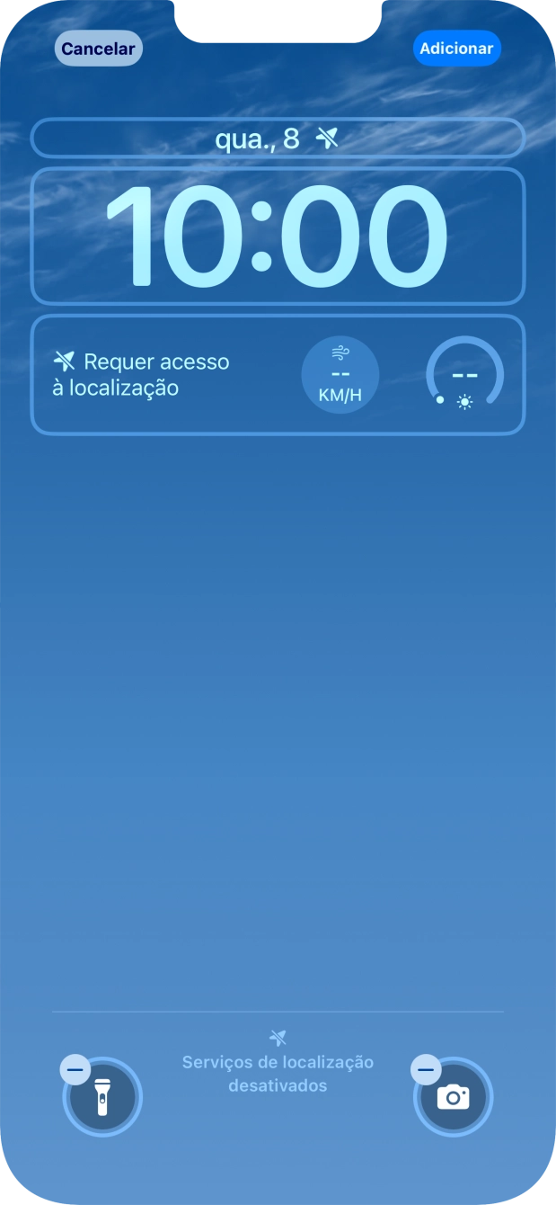 Se pretender personalizar a visualização da data no ecrã de bloqueio, prima o widget de data e siga as indicações no ecrã para escolher a visualização pretendida para o widget.