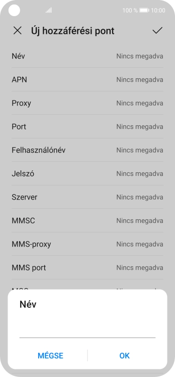 Írd be azt, hogy One Internet, és válaszd az OK lehetőséget.