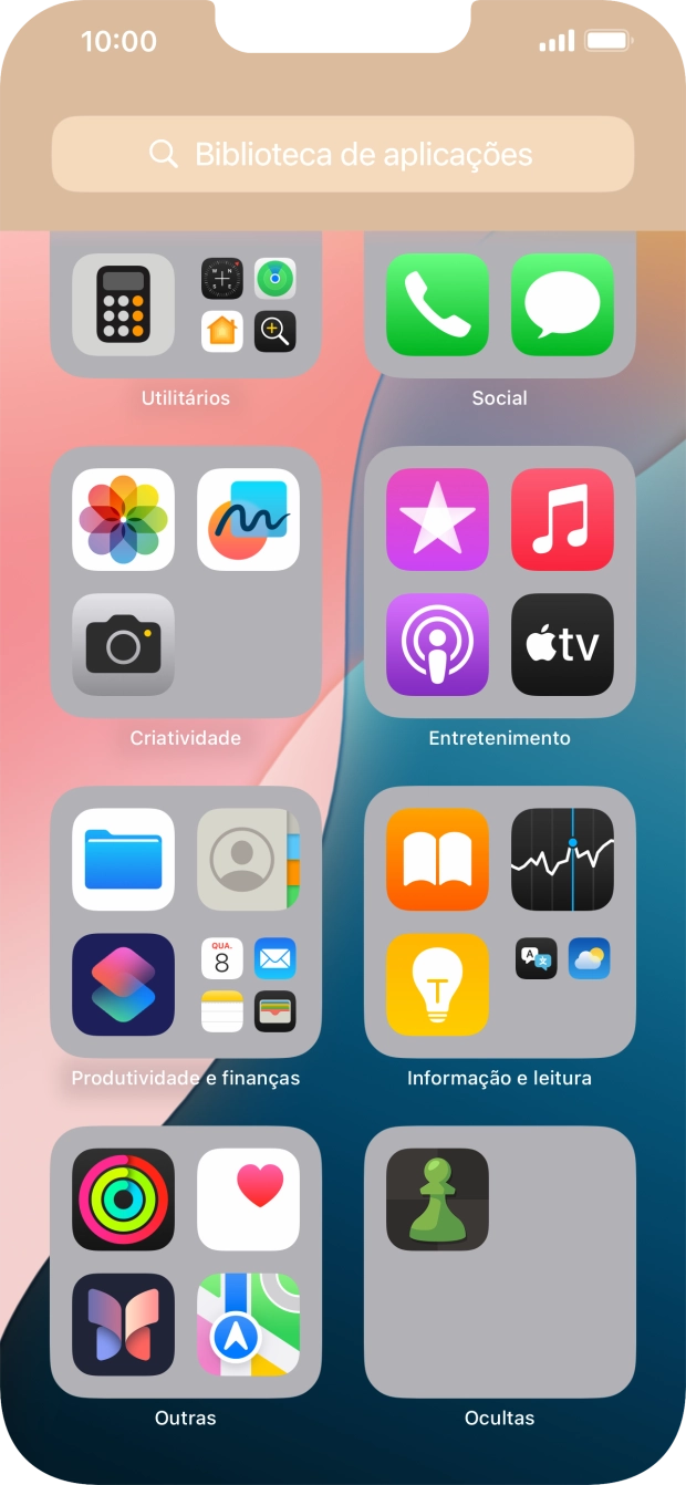 Mantenha premida por um momento a app pretendida.